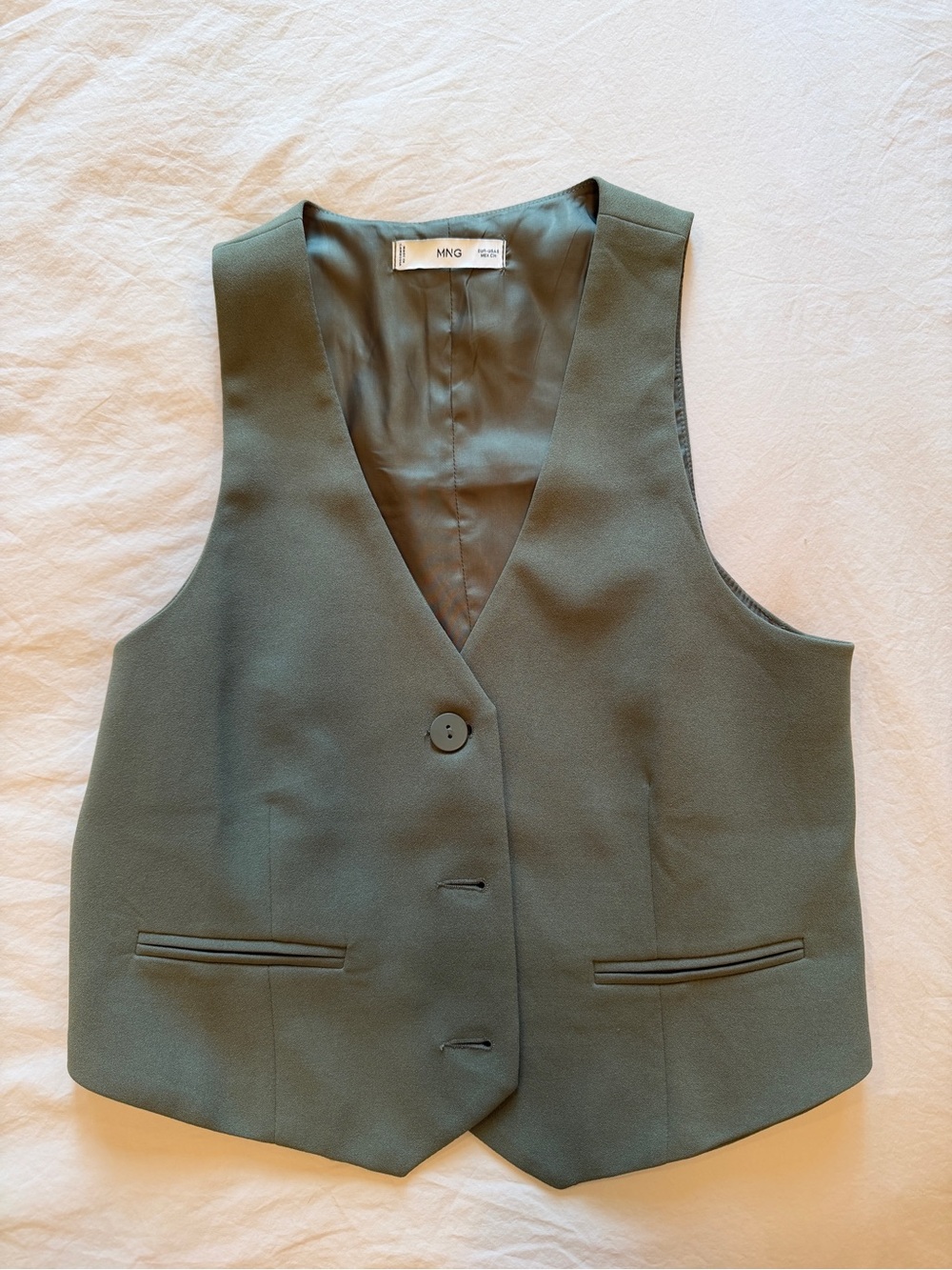 Mango Olive Green Women's Vest